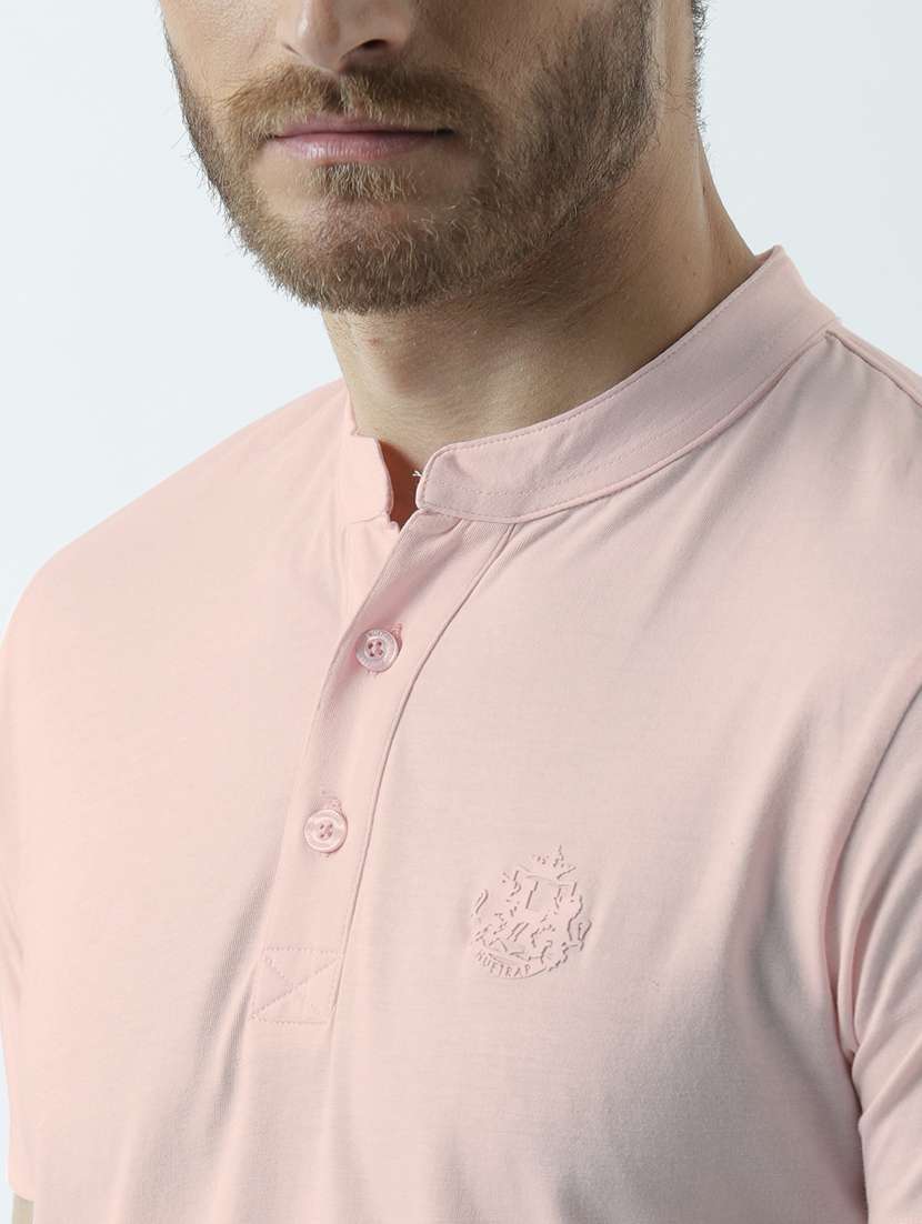 Men Solid Short Sleeve Regular Fit T-shirt - 19650065 -  Standard Image - 4