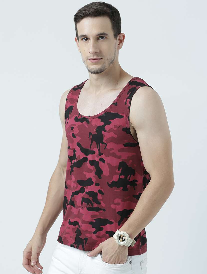 men printed sleeveless vest - 19650116 - Standard Image - 1