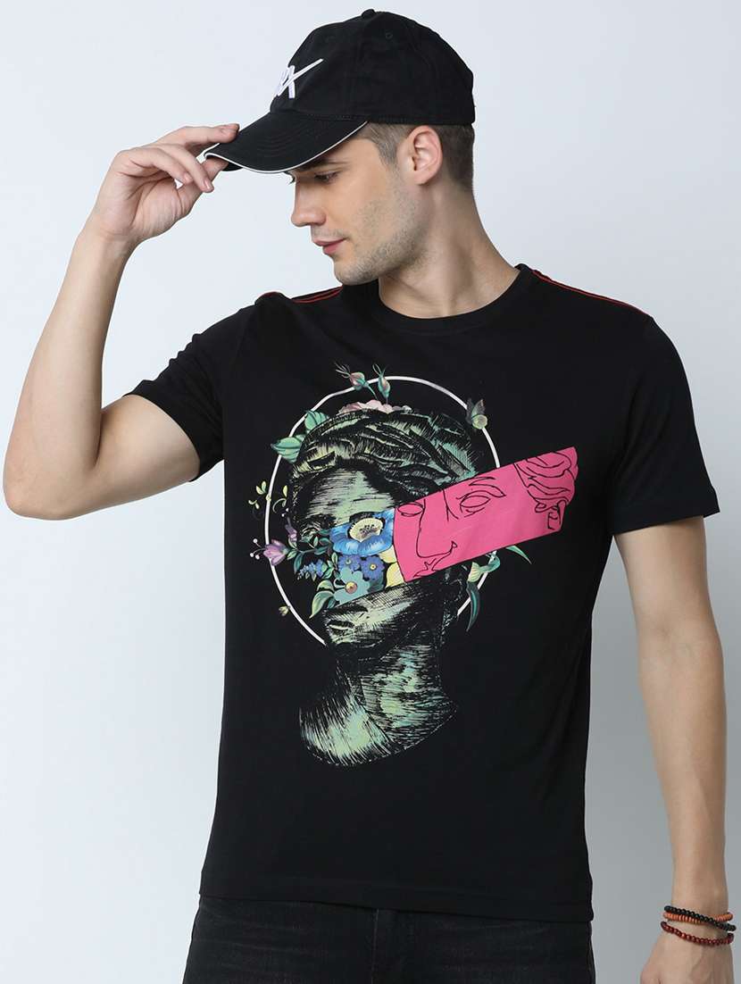 men front print short sleeve t-shirt - 19650247 -  Standard Image - 1