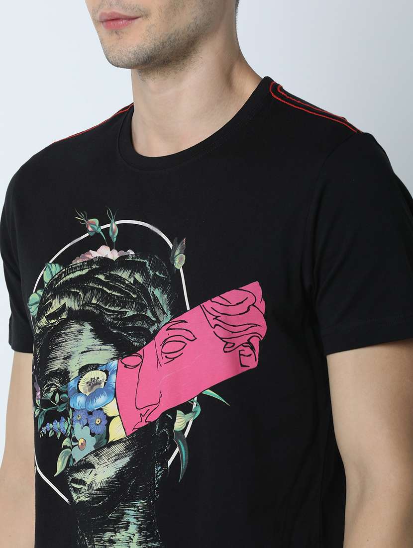 men front print short sleeve t-shirt - 19650247 -  Standard Image - 4