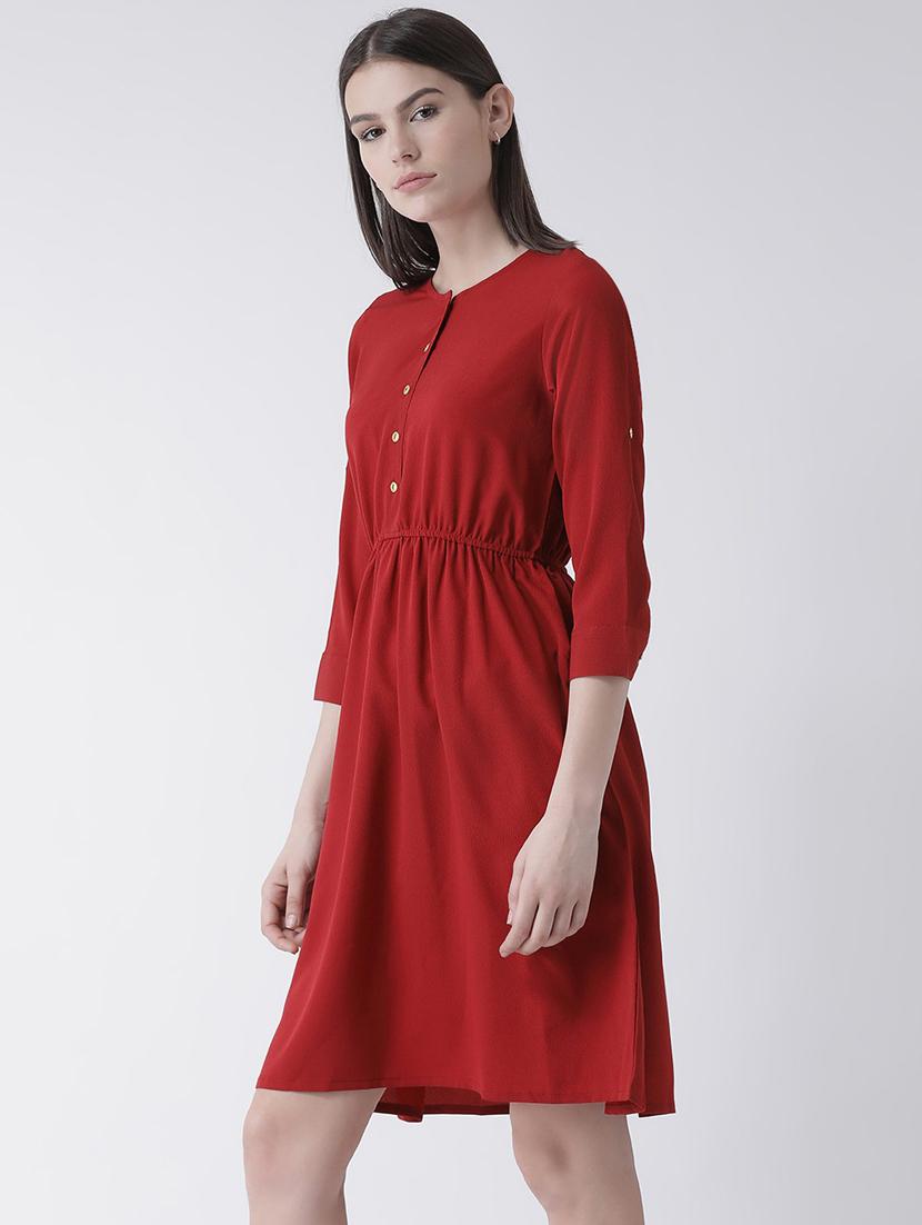 solids fit & flare dress - 19650387 -  Standard Image - 1