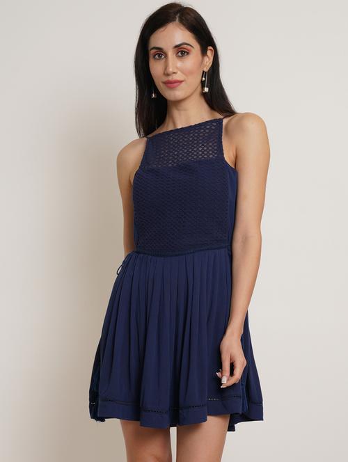 women's fit & flare solid dress - 19650743 -  Standard Image - 0