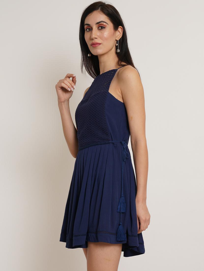 women's fit & flare solid dress - 19650743 -  Standard Image - 1