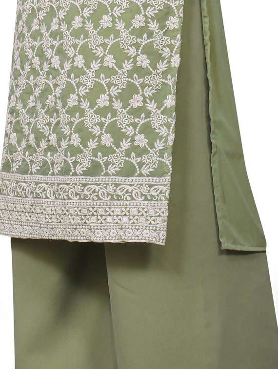 women round neck kurta palazzo set - 19656182 - Standard Image - 4