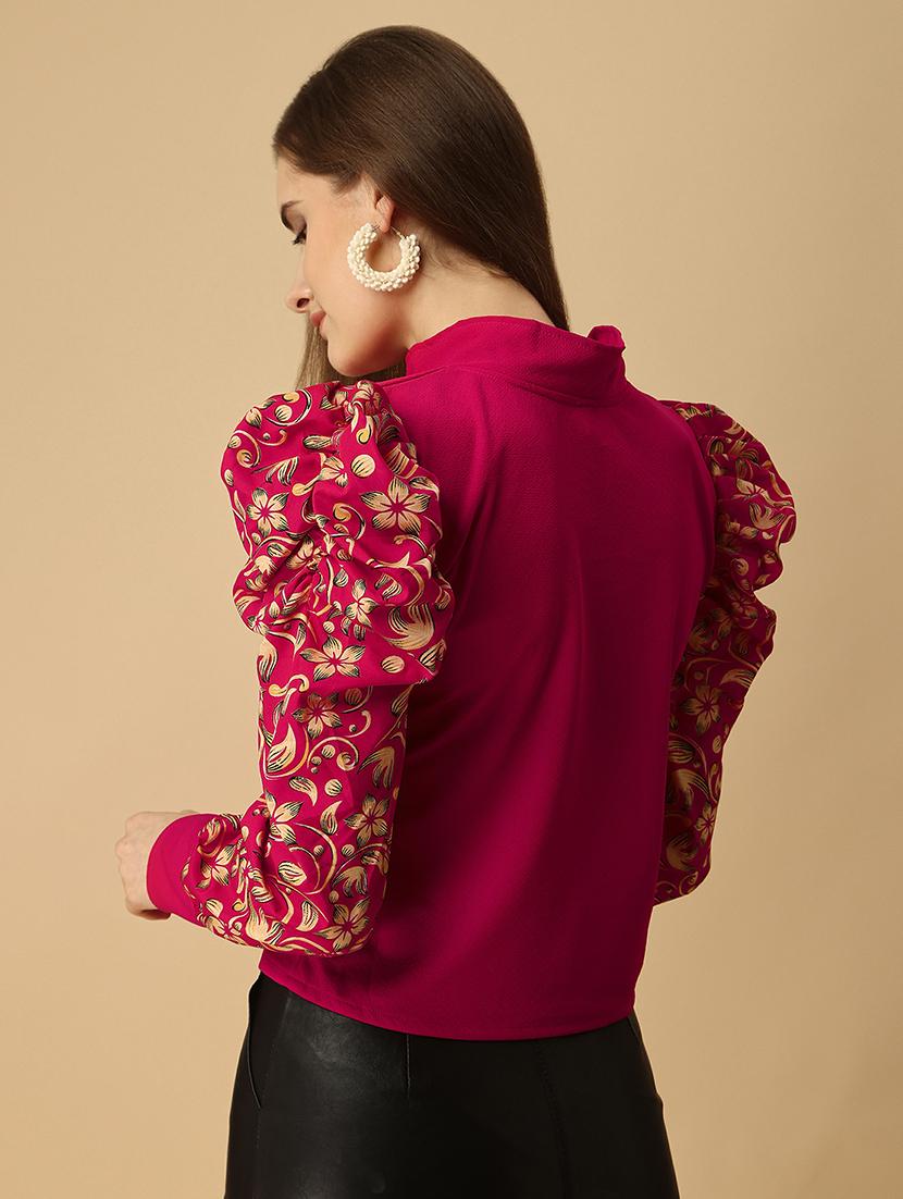 bouffant sleeve floral print regular top - 19656346 - Standard Image - 4