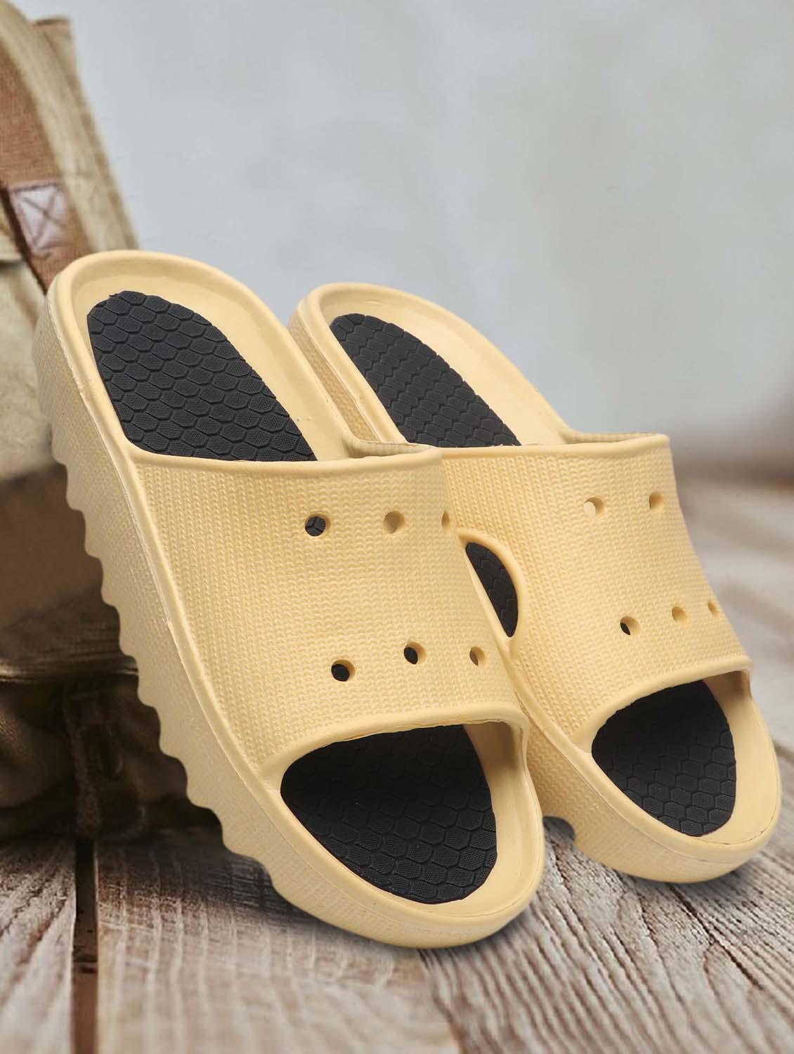 beige solid slip on flip flop - 19656763 - Standard Image - 4