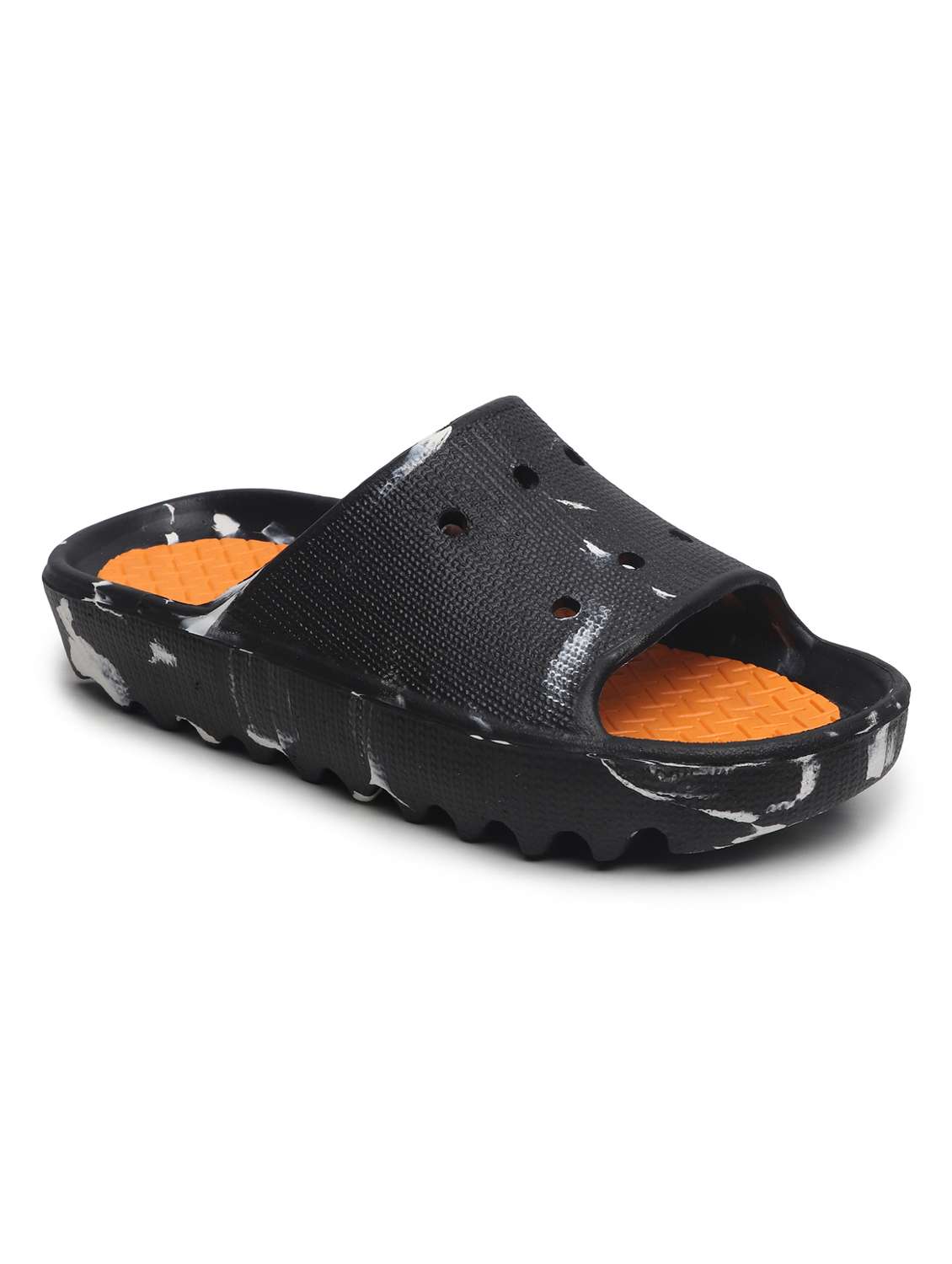 orange color block slip on flip flop - 19656766 -  Zoom Image - 0