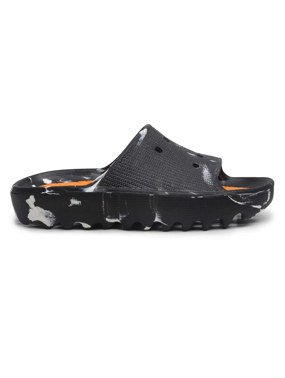 orange color block slip on flip flop - 19656766 -  Standard Image - 1