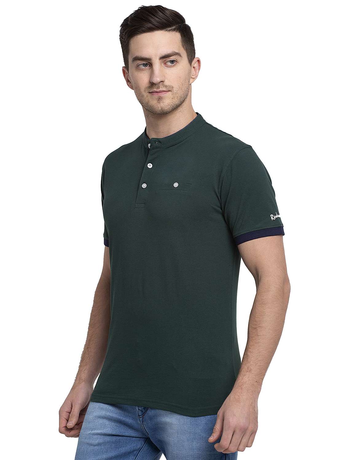 henley neck solid regular t-shirt - 19656810 - Standard Image - 1