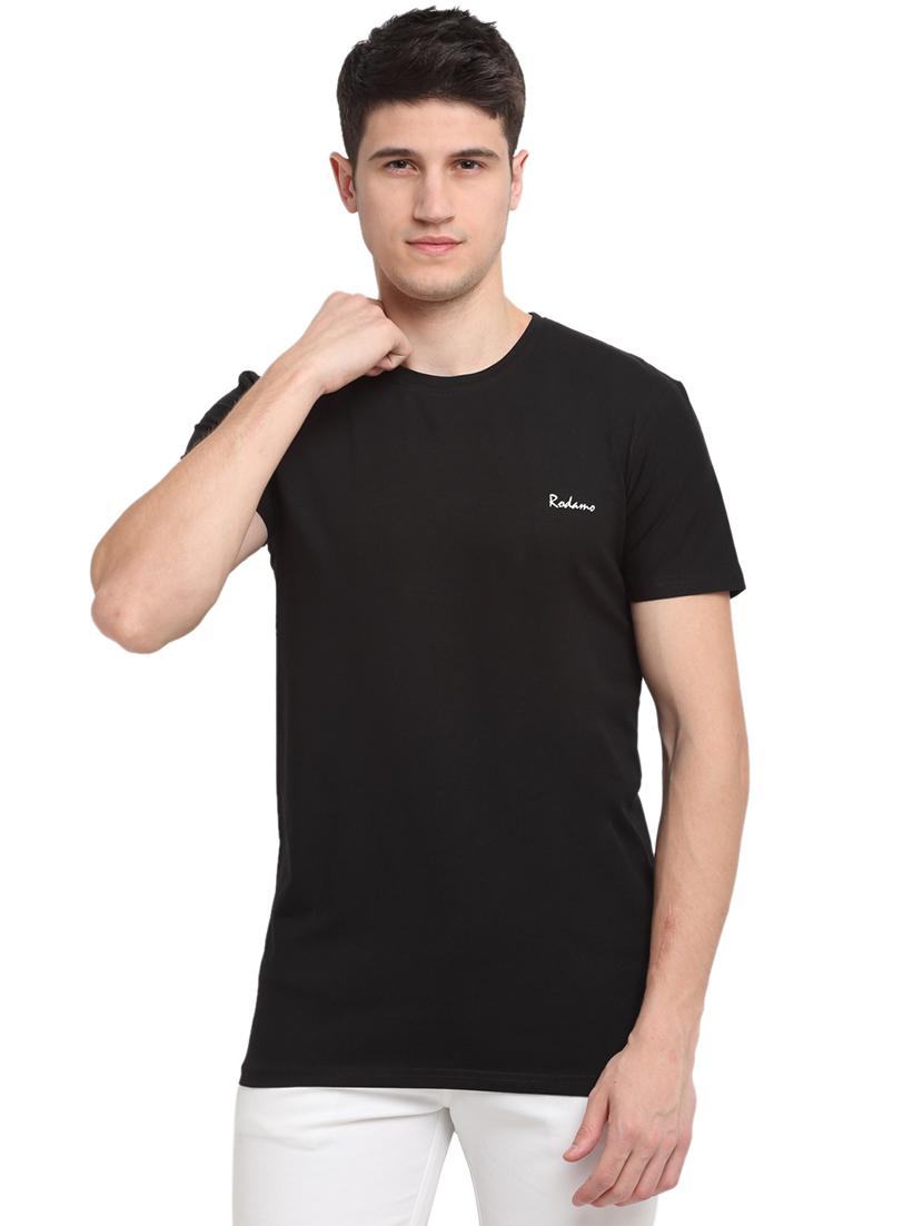 round neck solid regular t-shirt - 19656824 -  Zoom Image - 0