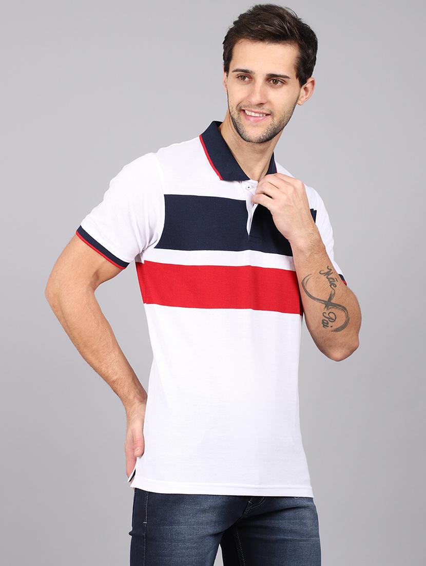 color block cotton polo t-shirt - 19656892 - Standard Image - 1