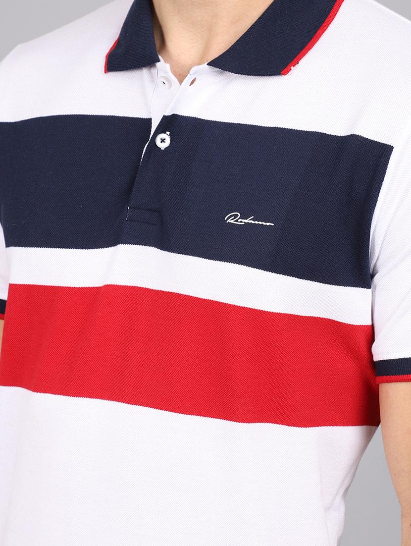 color block cotton polo t-shirt - 19656892 - Standard Image - 4