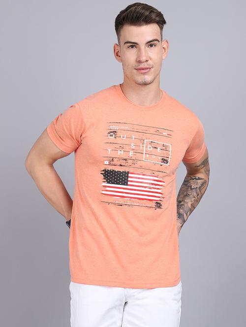 men round neck printed slim fit t-shirt - 19656898 - Standard Image - 0