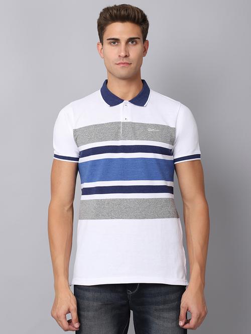 polo neck color block regular t-shirt - 19656912 - Standard Image - 0
