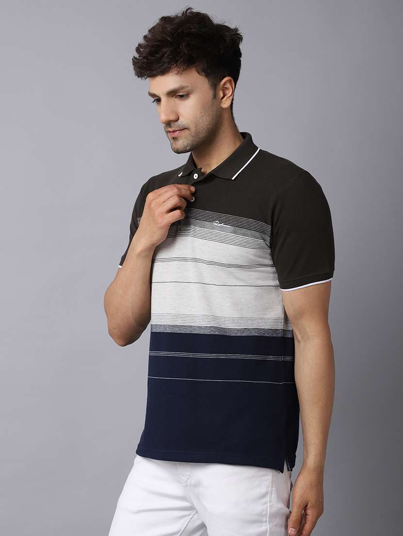 polo neck striped regular t-shirt  - 19656923 -  Standard Image - 1