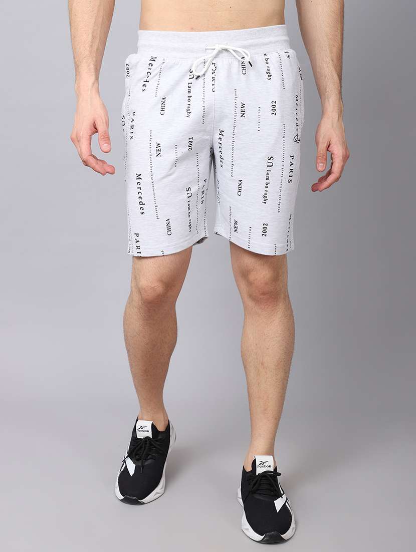 grey printed casual short