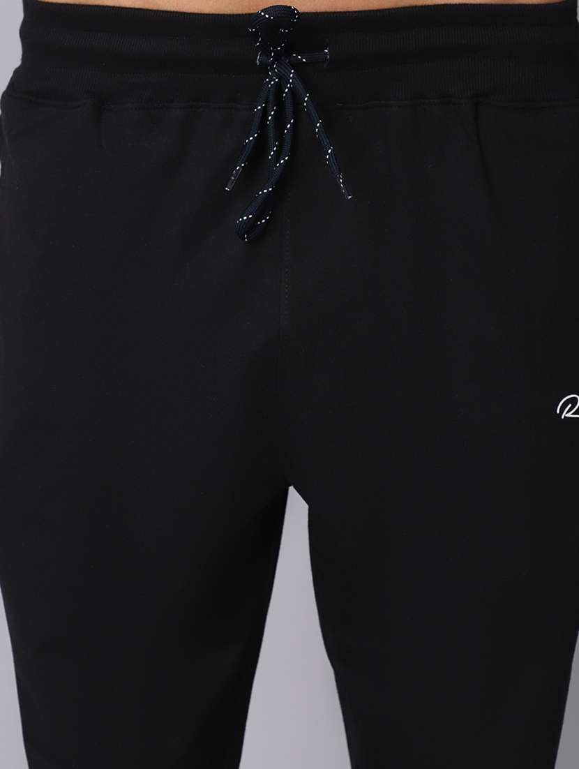 black solid track pant - 19657007 -  Standard Image - 4