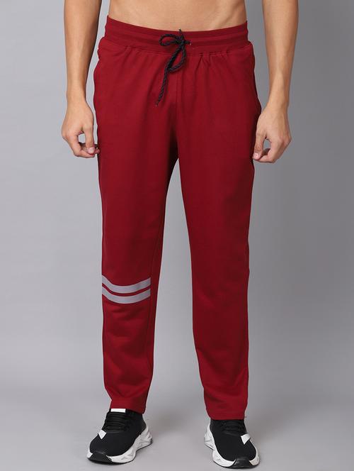 red solid track pant - 19657014 - Standard Image - 0