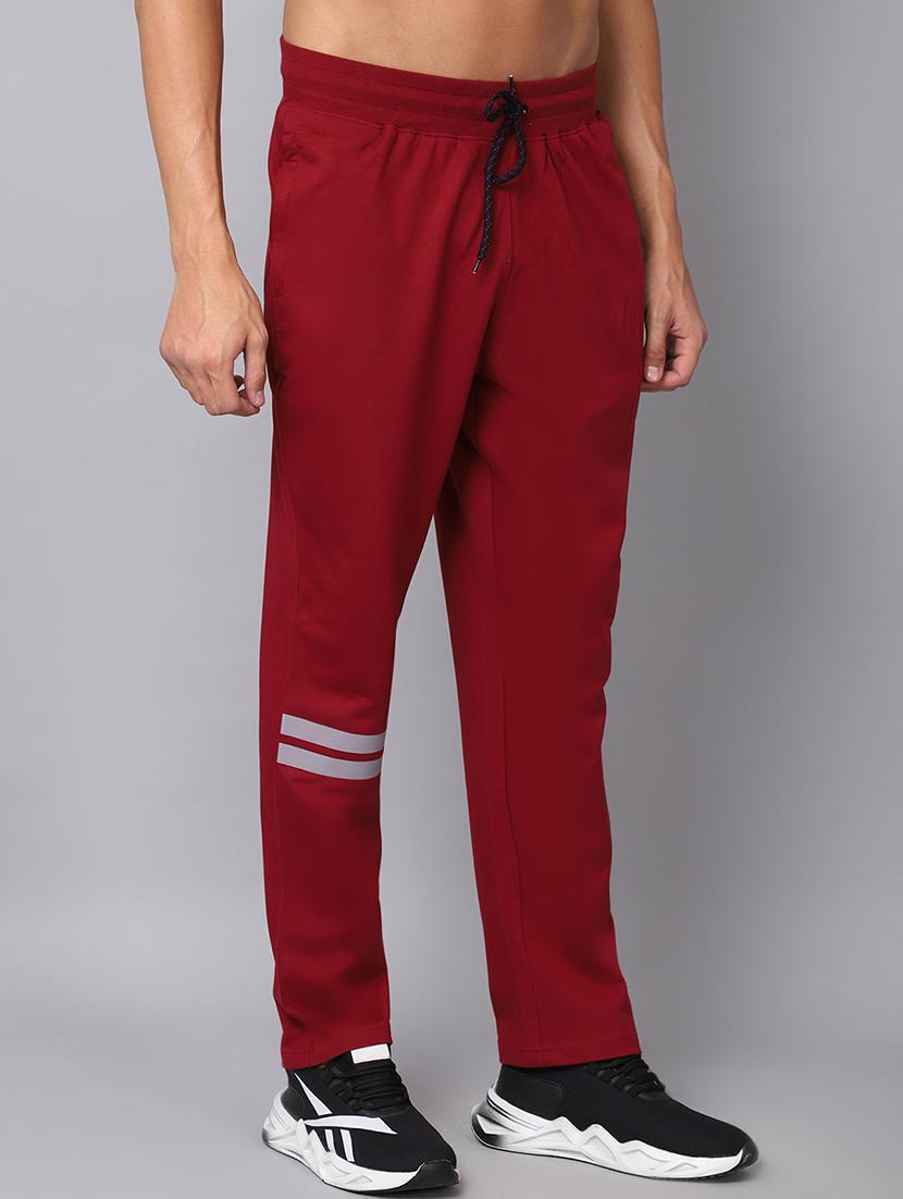 red solid track pant - 19657014 - Standard Image - 1