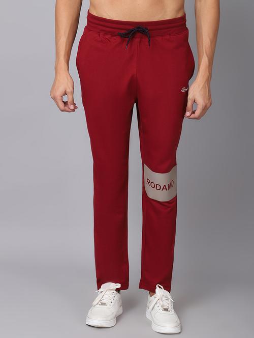 red solid track pant - 19657016 -  Standard Image - 0