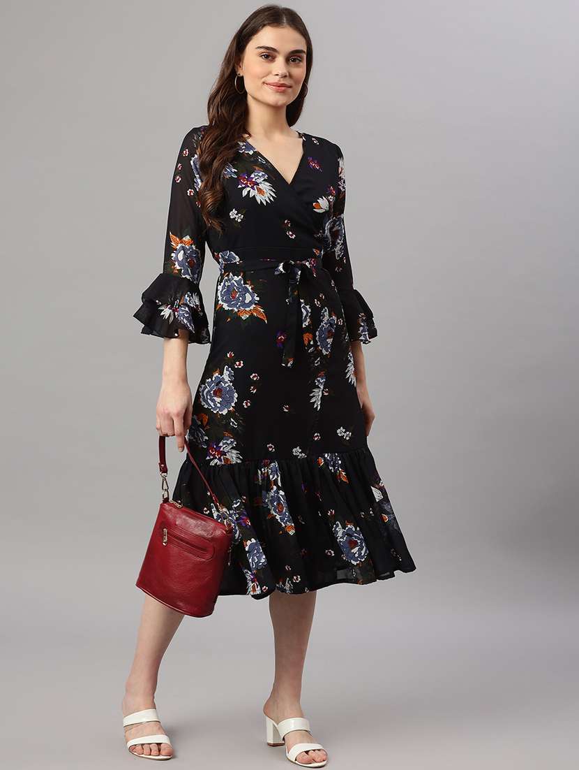 women's wrap floral dress