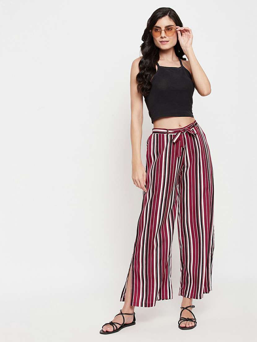 Red Crepe Palazzos