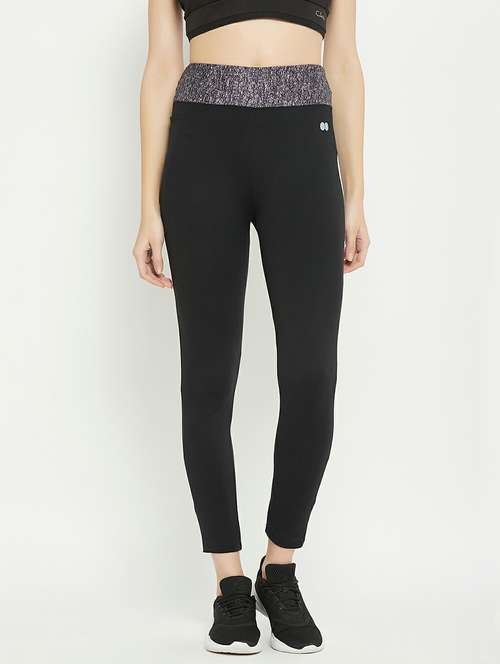 black cotton blend leggings - 19658552 -  Standard Image - 0