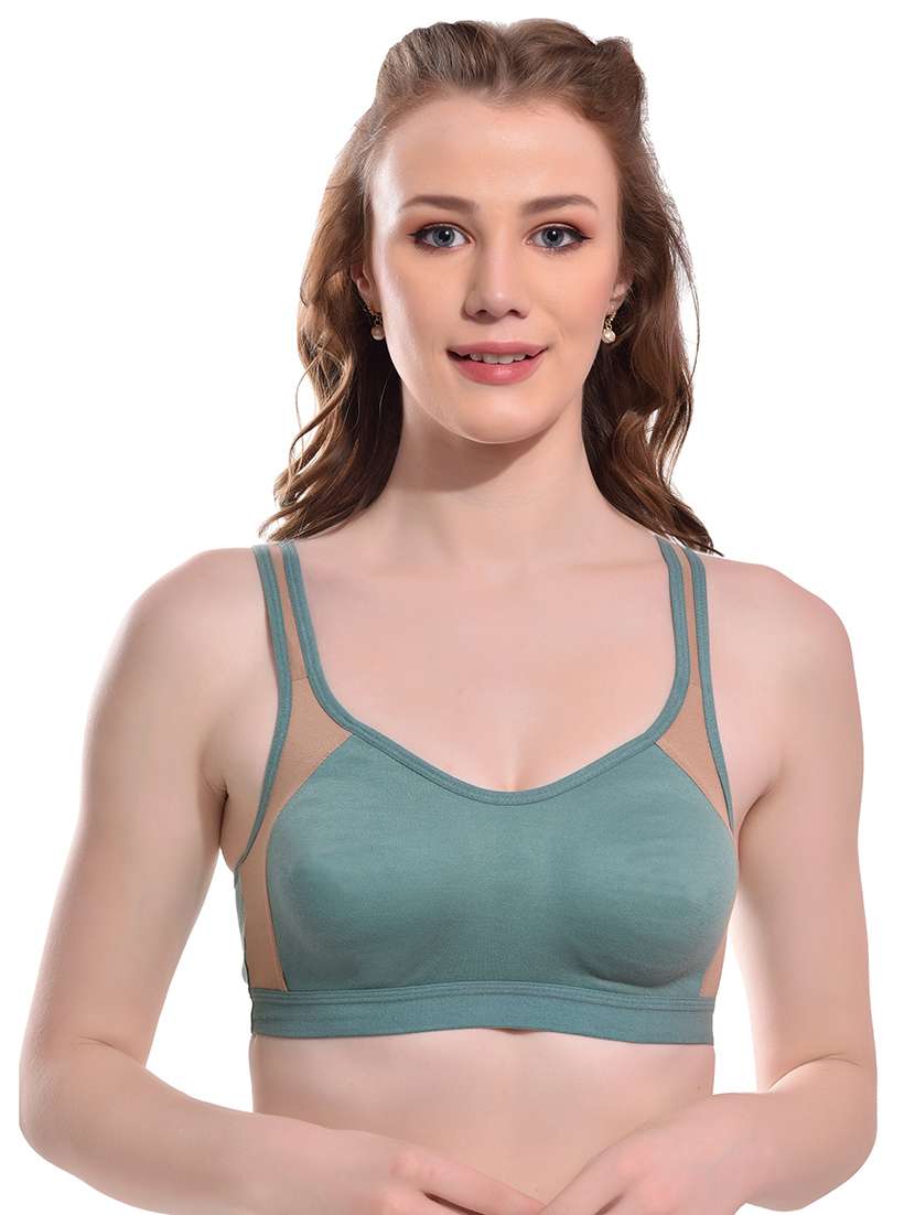green hosiery sports bra - 19660375 -  Standard Image - 1