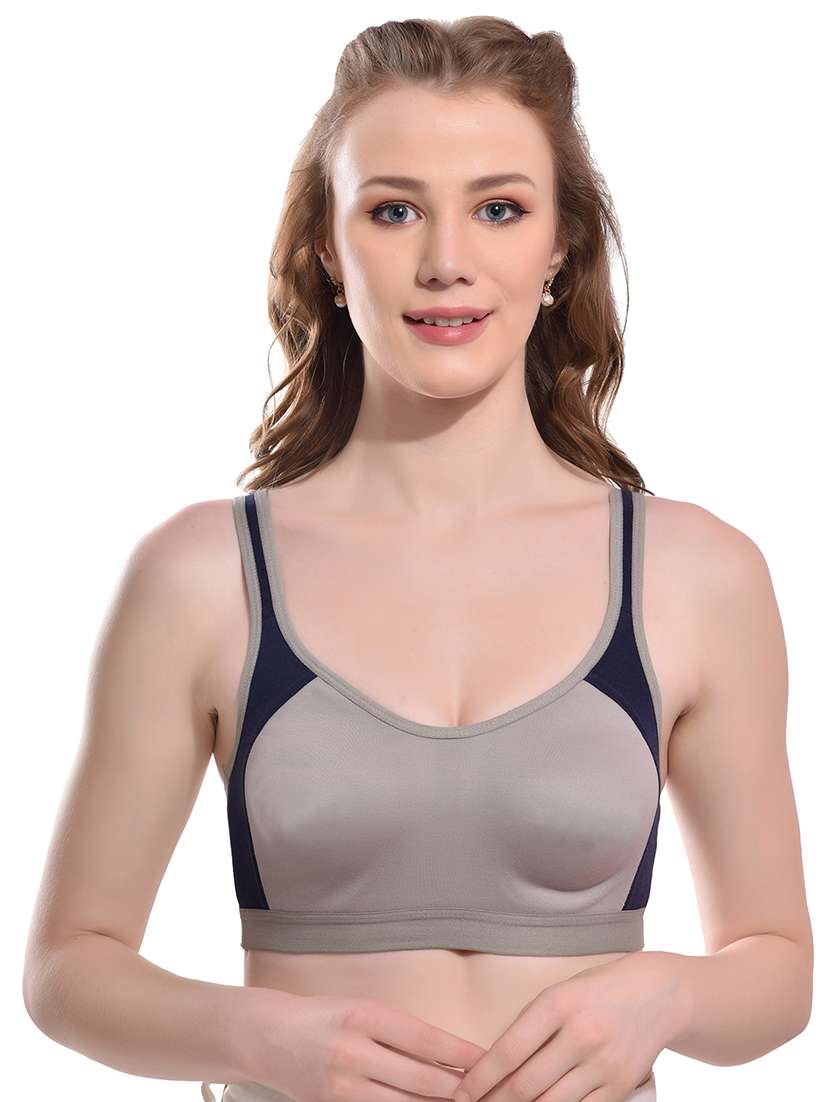 grey hosiery sports bra - 19660379 -  Standard Image - 1