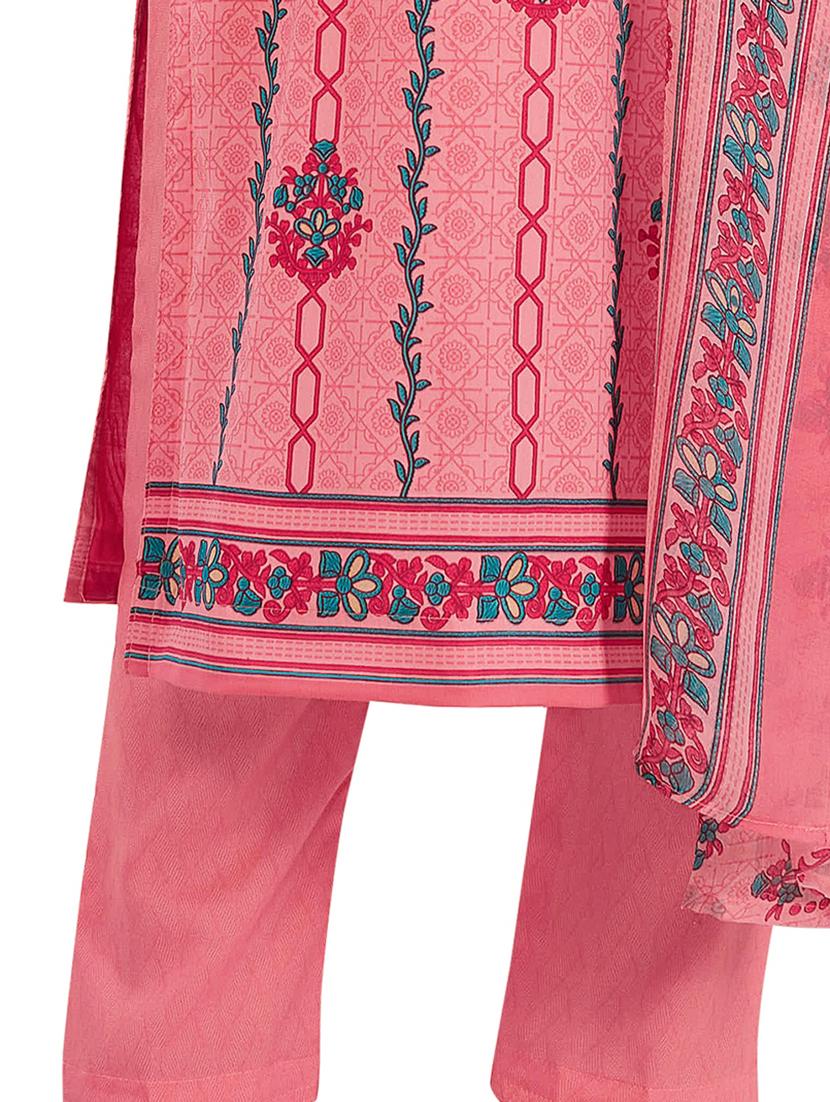 pink printed unstitched suit set - 19660432 - Standard Image - 4