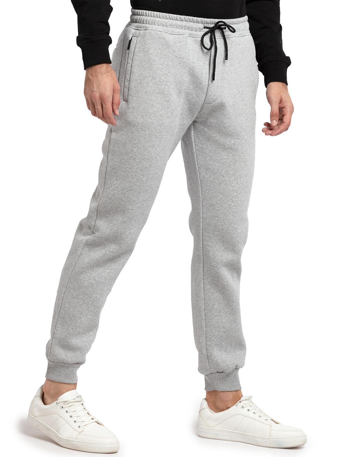 grey cotton  regular fit joggers - 19660517 -  Standard Image - 1