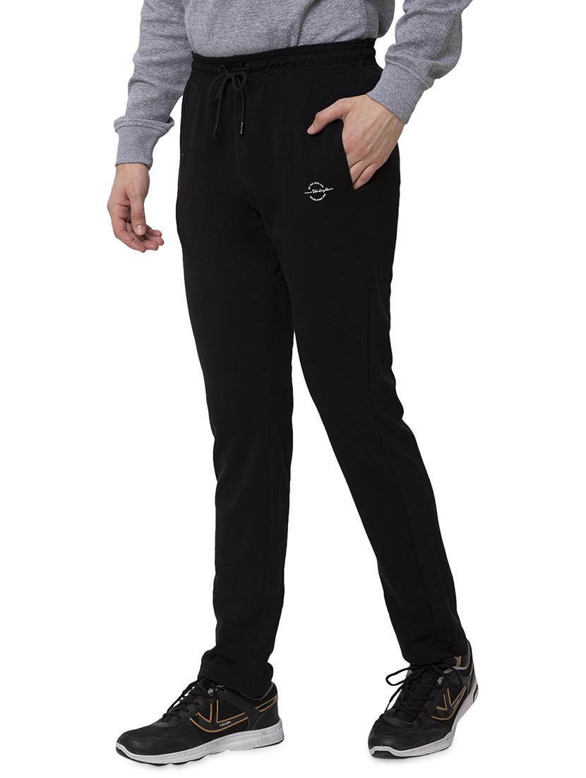 black solid active wear track pant - 19660540 - Standard Image - 1