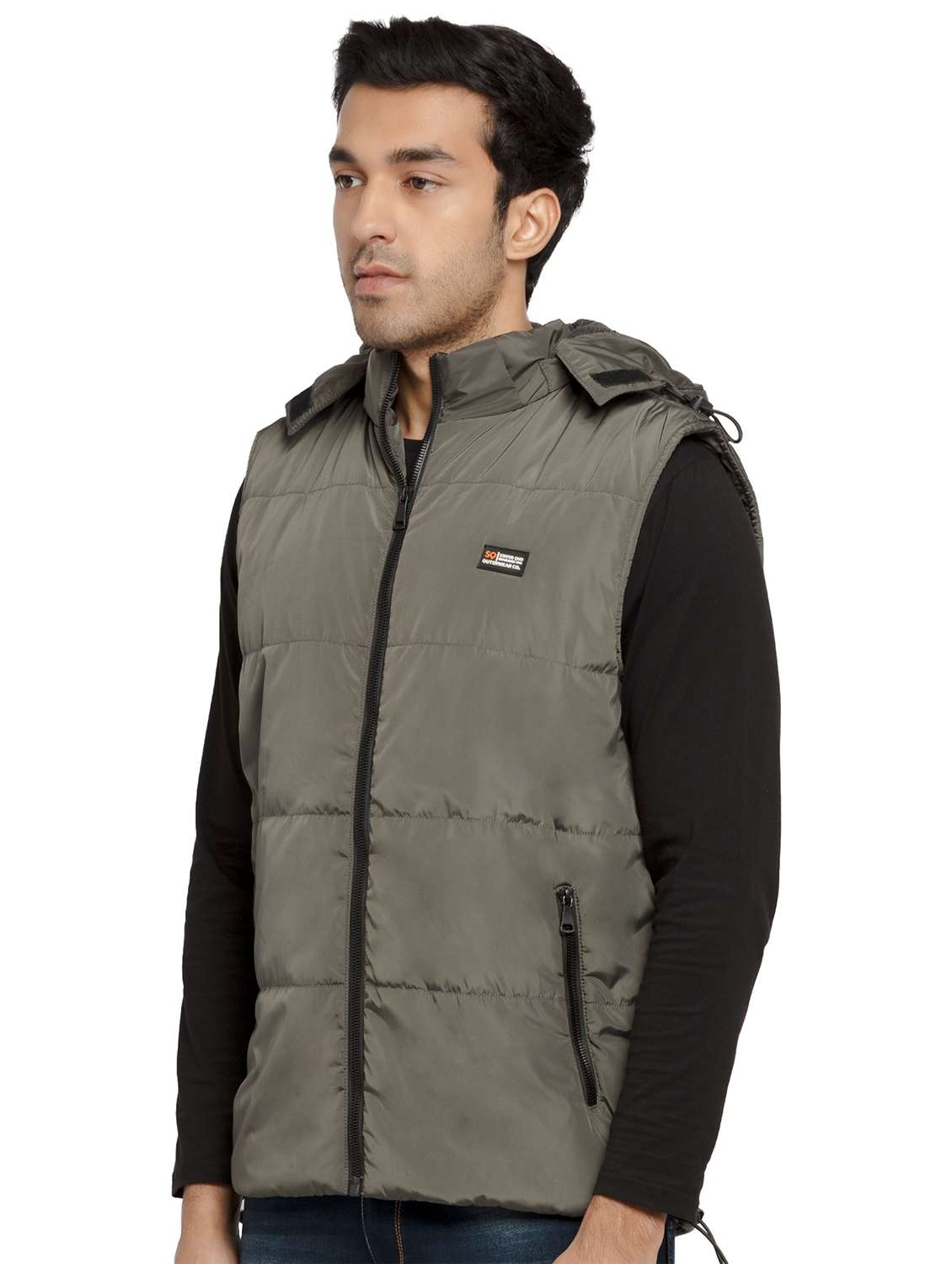 hooded solid quilted jacket - 19660576 -  Standard Image - 1