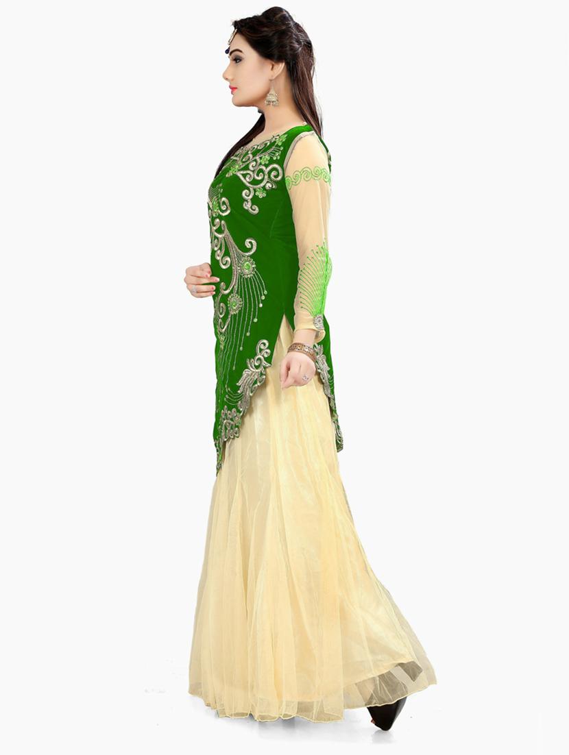 embroidered flared semi-stitched lehenga - 19661132 - Standard Image - 1