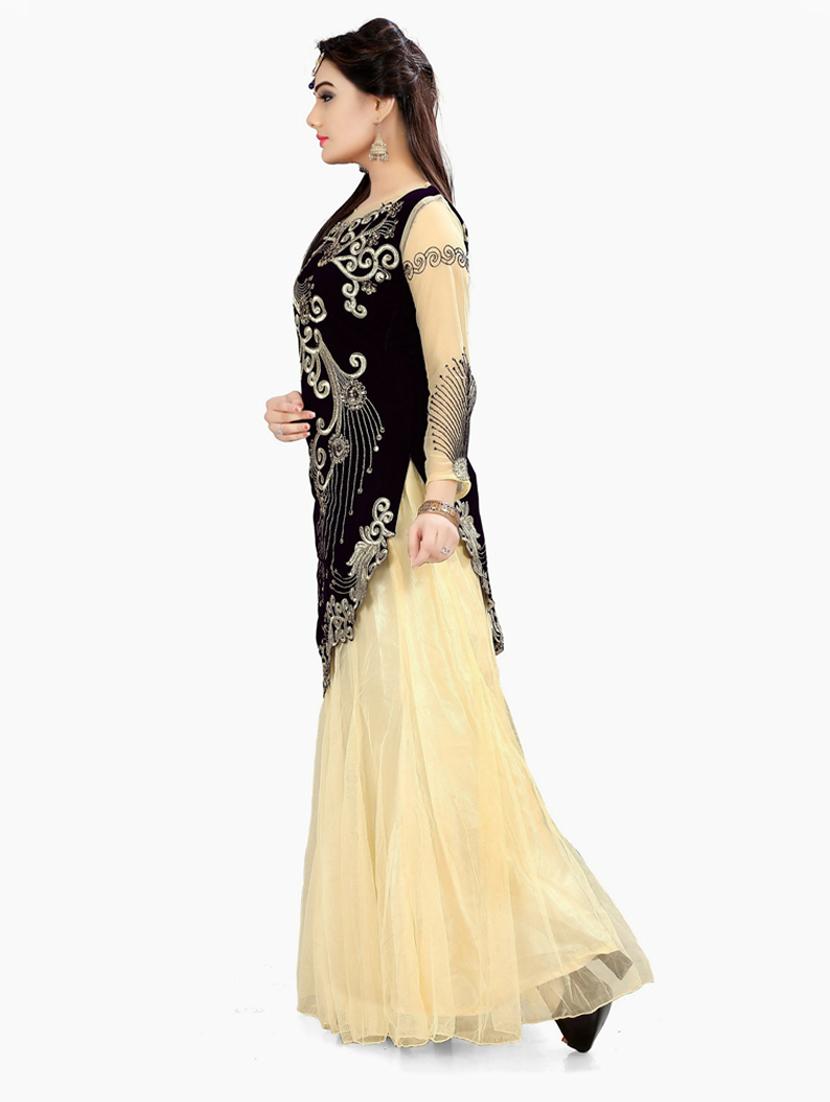 embroidered flared semi-stitched lehenga - 19661156 -  Standard Image - 1