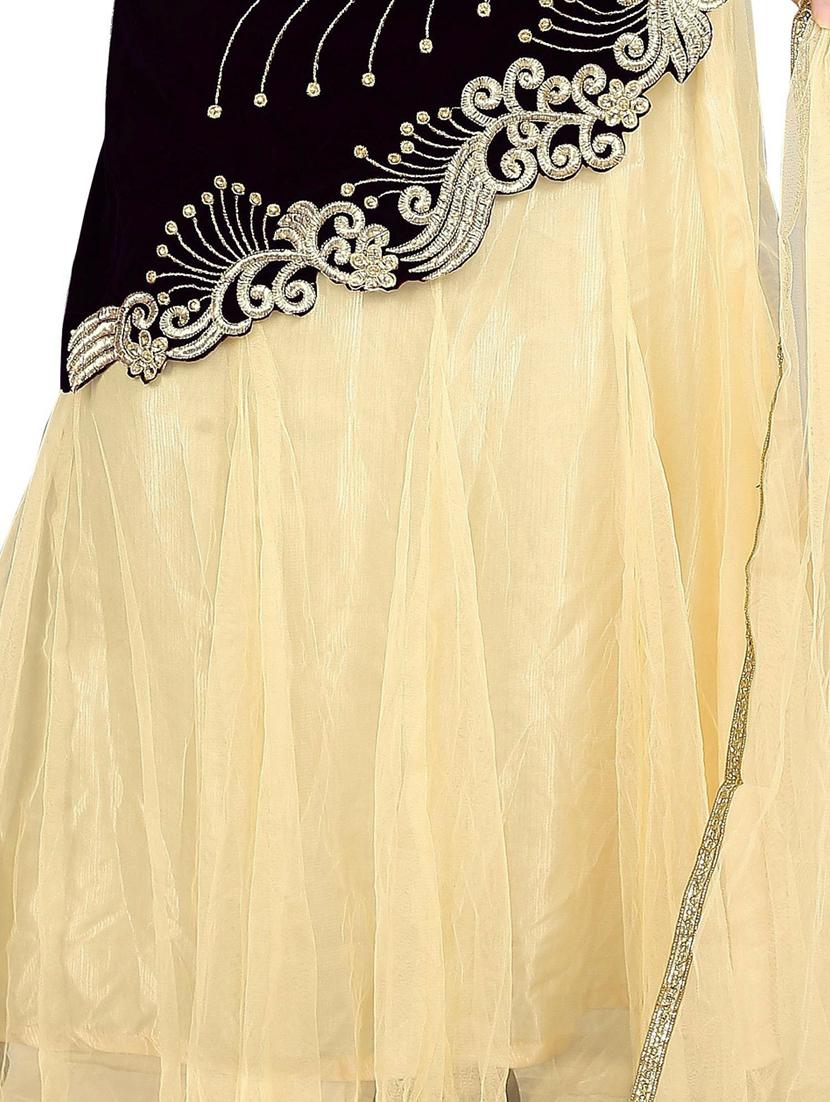 embroidered flared semi-stitched lehenga - 19661156 - Standard Image - 4