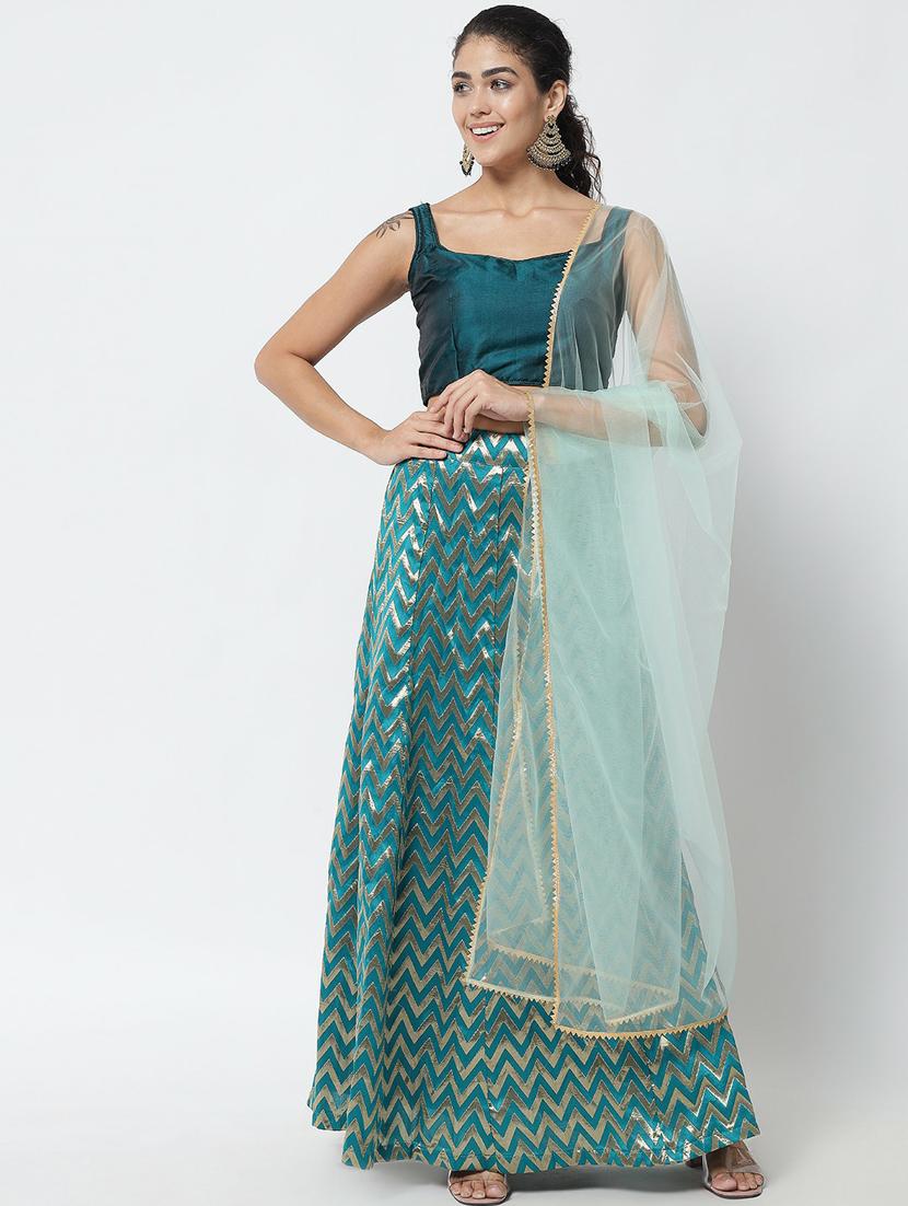 self designed flared semi-stitched lehenga - 19661172 -  Standard Image - 1