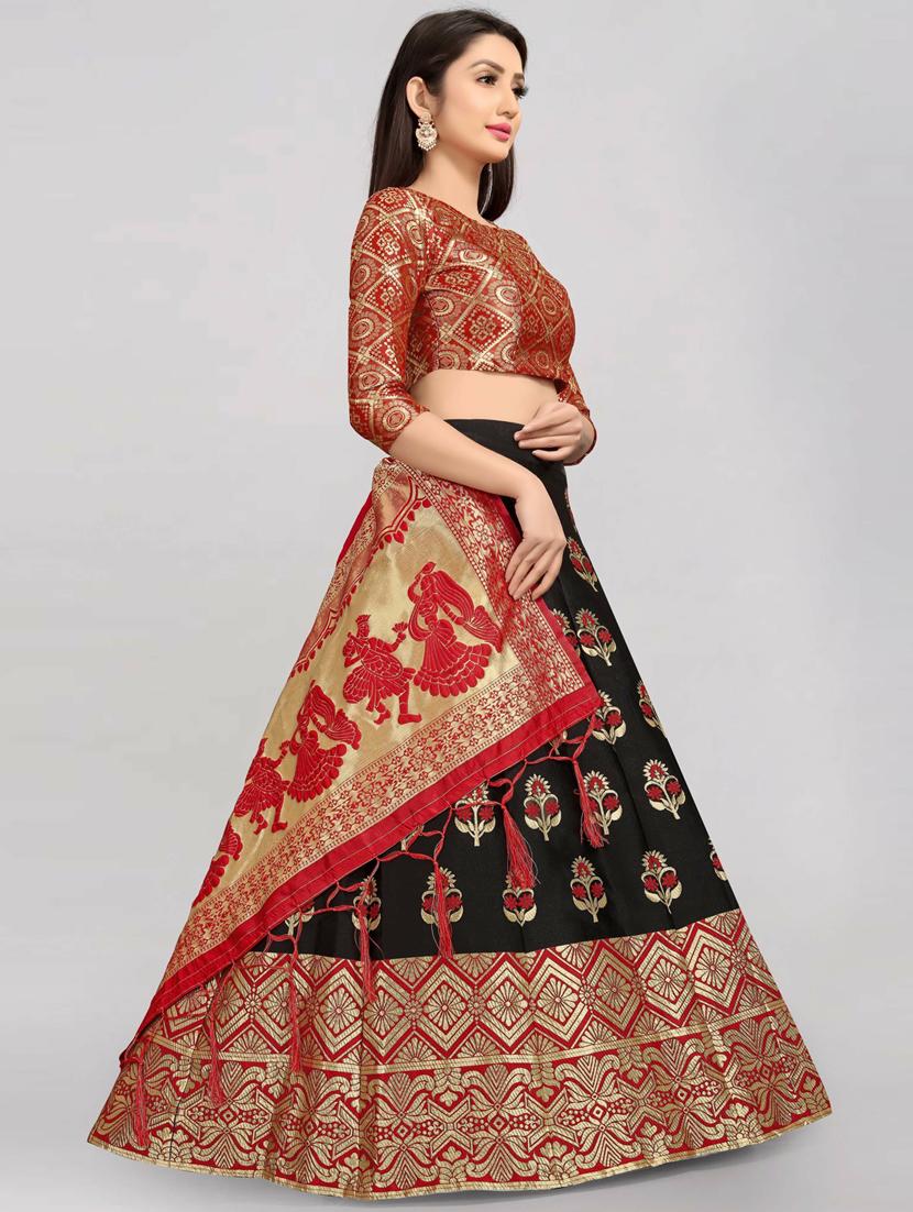 banarasi lehenga choli with dupatta set - 19661361 - Standard Image - 1