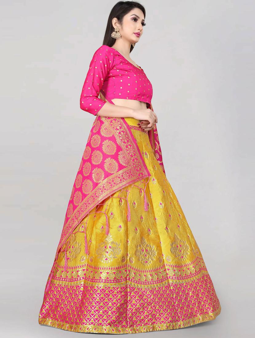 banarasi flared semi-stitched lehenga - 19661542 - Standard Image - 1