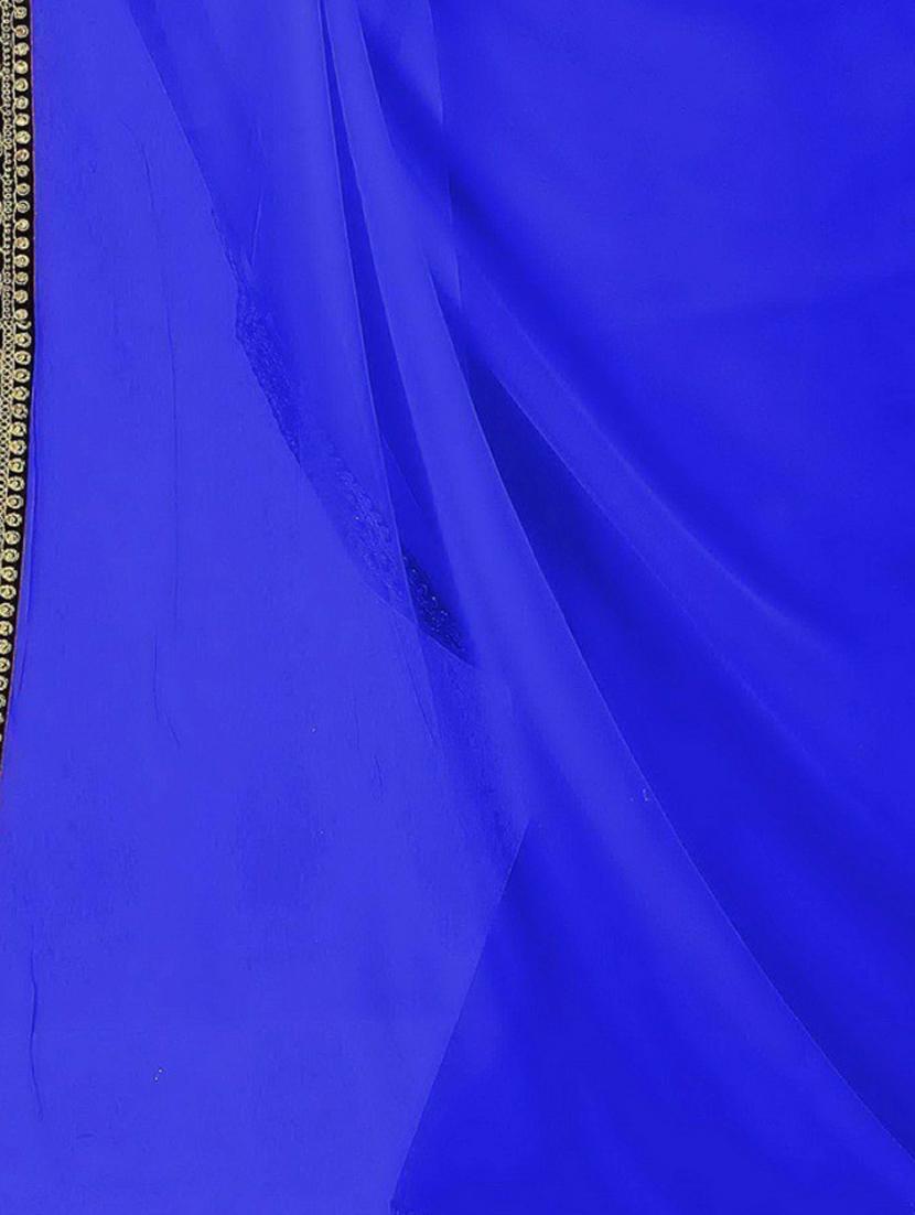 solid woven contrast bordered saree with blouse - 19661977 - Standard Image - 4