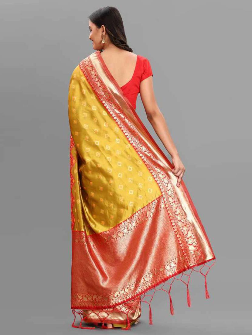 self designed woven saree with blouse - 19662040 - Standard Image - 4