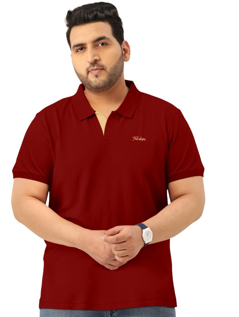men polo neck solid t-shirt