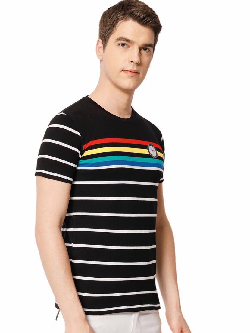 stripes cotton casual t-shirt - 19662199 - Standard Image - 1