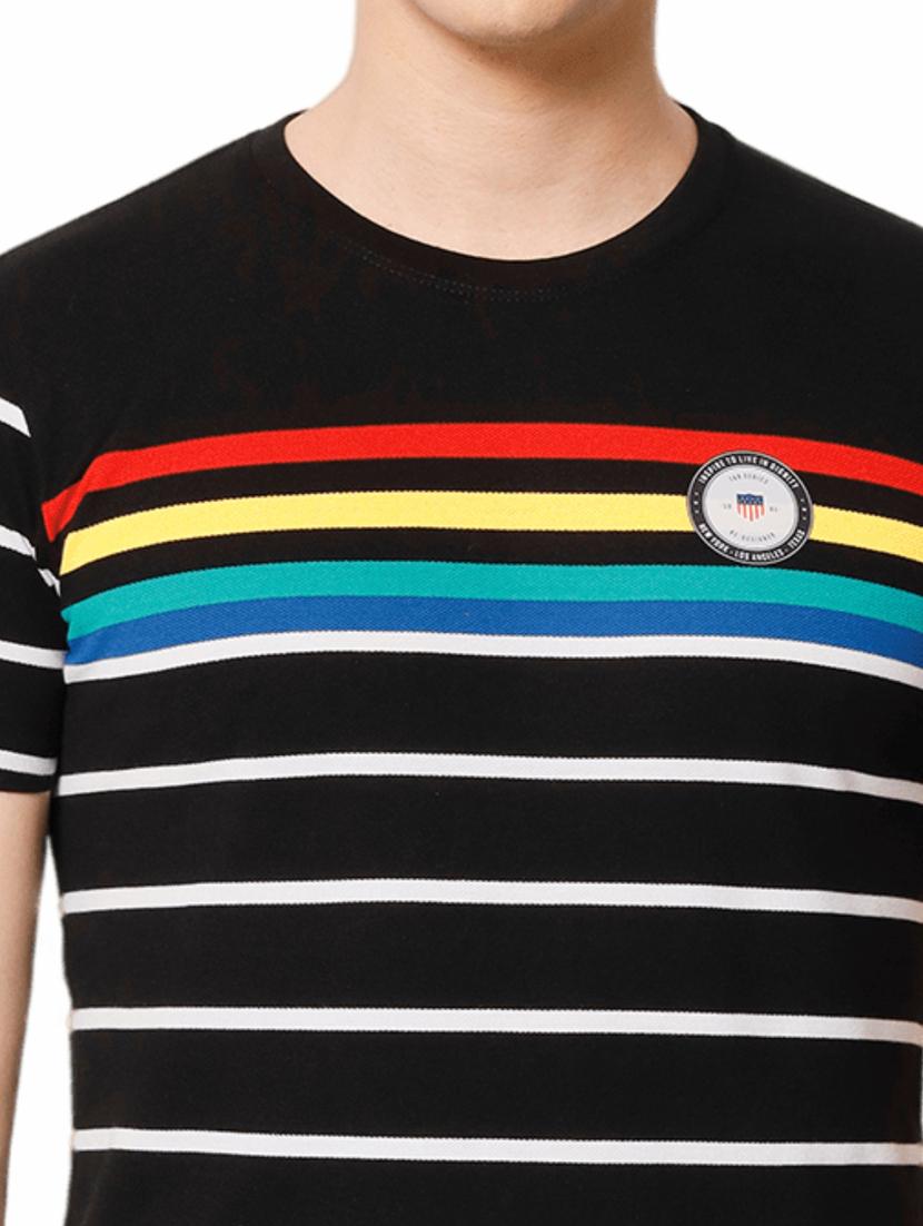 stripes cotton casual t-shirt - 19662199 - Standard Image - 4