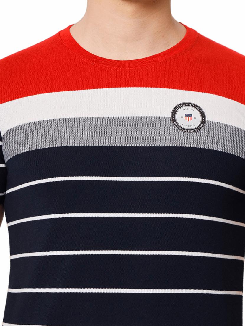 stripes cotton casual t-shirt - 19662206 - Standard Image - 4