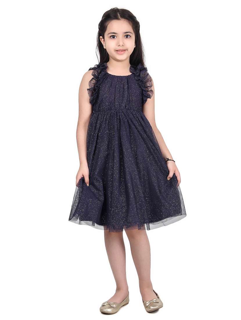 girls round neck sleeveless frock