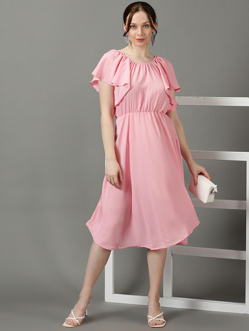 women's asymmetric solid dress - 19662538 - Standard Image - 4