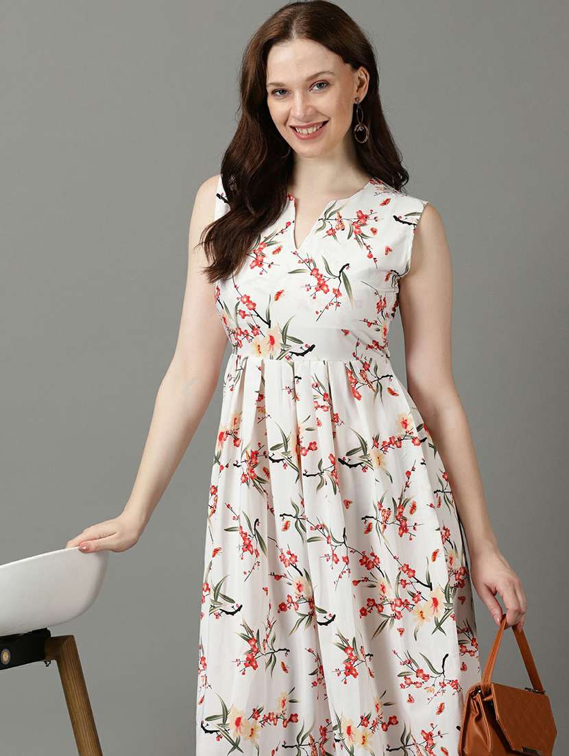 women's fit & flare floral dress - 19662553 -  Standard Image - 1