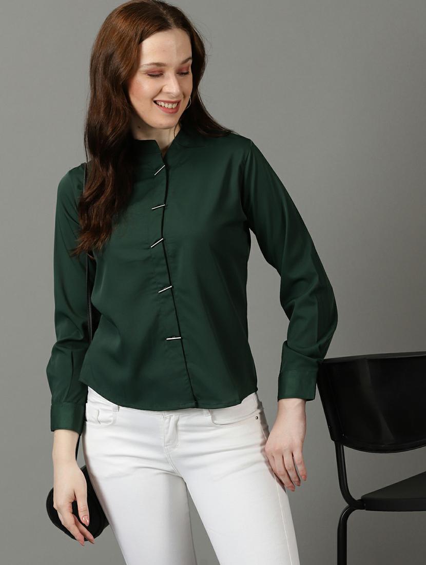 mandarin collar regular top - 19662645 - Standard Image - 1