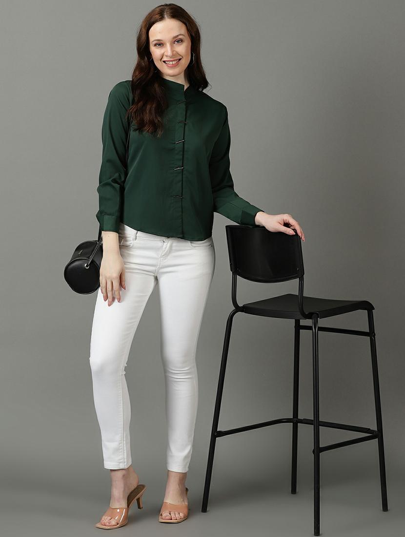 mandarin collar regular top - 19662645 - Standard Image - 4